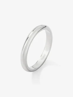 Alianza de boda de oro blanco de 18K