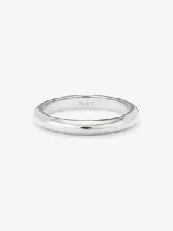 Alianza de boda de oro blanco de 18K