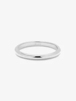Alianza de boda de oro blanco de 18K