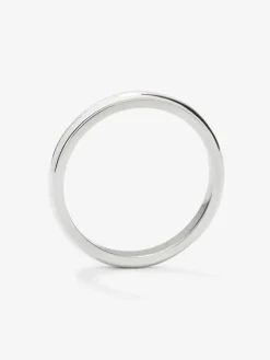 Alianza de boda de oro blanco de 18K