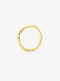 Alianza de oro amarillo de 18K con diamante en talla brillante de 0,03 cts