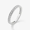 Alianza de oro blanco de 18k con pavé de diamantes en talla brillante con un total de 0,68 cts