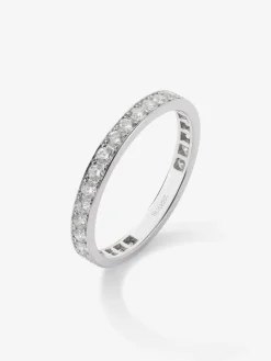 Alianza de oro blanco de 18k con pavé de diamantes en talla brillante con un total de 0,68 cts