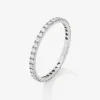 Alianza entera de oro blanco de 18K con 40 diamantes en talla brillante con un total de 0,38 cts