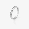Alianza entera de oro blanco de 18K con 35 diamantes en talla brillante con un total de 0,49 cts