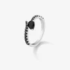 Anillo abierto de plata 925 con 19 espinelas en talla pera y brillante