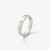 Anillo alianza de boda de oro blanco de 18K con diamante