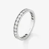 Anillo alianza de compromiso de oro blanco de 18K con diamantes