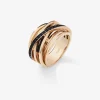 Anillo ancho multibrazo de oro rosa de 18K con espinelas