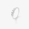 Anillo cinquillo de oro blanco de 18K con 5 diamantes en talla brillante con un total de 0,47 cts