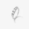 Anillo cinquillo de oro blanco de 18K con 5 diamantes en talla brillante con un total de 1,2 cts