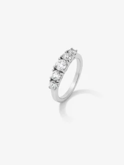 Anillo cinquillo de oro blanco de 18K con 5 diamantes en talla brillante con un total de 1,2 cts
