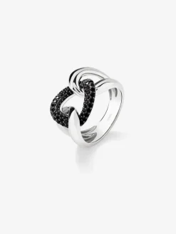 Anillo con nudo de plata 925 con espinelas