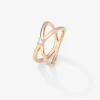 Anillo cruzado de oro rosa de 18K con diamante en talla brillante de 0,12 cts