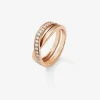 Anillo cruzado de oro rosa de 18K con diamantes