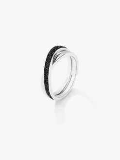 Anillo cruzado de plata 925 con espinelas
