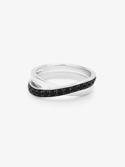 Anillo cruzado de plata 925 con espinelas