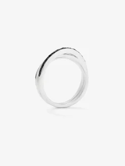 Anillo cruzado de plata 925 con espinelas