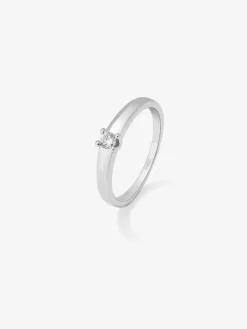 Anillo de Compromiso de Oro blanco con diamante