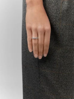 Anillo de compromiso de oro blanco de 18K con diamantes en talla brillante de 1,2 cts