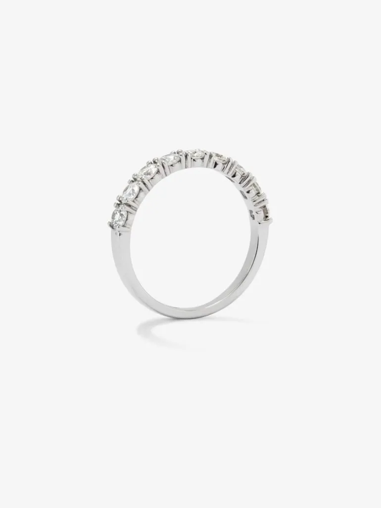 Anillo de compromiso de oro blanco de 18K con diamantes en talla brillante de 1,2 cts
