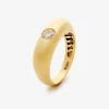Anillo de oro amarillo de 18K con diamante en talla brillante de 0,4 cts