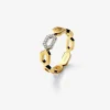 Anillo de oro amarillo de 18K con 14 diamantes en talla brillante con un total de 0,06 cts
