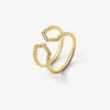 Anillo de oro amarillo de 18K con 46 diamantes en talla brillante con un total de 0,37 cts