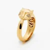 Anillo de oro amarillo de 18K con 26 diamantes en talla brillante con un total de 0,08 cts y forma de tigre
