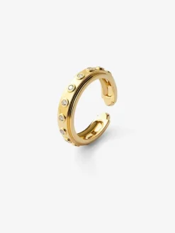 Anillo de oro amarillo de 18K con 16 diamantes en talla brillante con un total de 0,28 cts