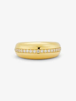 Anillo de oro amarillo de 18K con diamantes en talla brillante