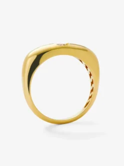 Anillo de oro amarillo de 18K con diamante en talla brillante de 0,2 cts