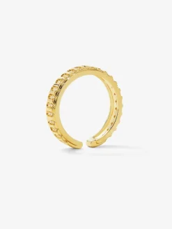Anillo de oro amarillo de 18K con 50 diamantes en talla brillante con un total de 0,18 cts