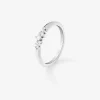 Anillo de oro blanco de 18K con 8 diamantes en talla brillante con un total de 0,1 cts