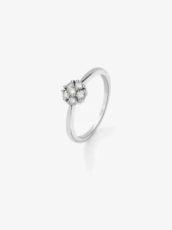 Anillo de oro blanco de 18K de diamantes en pavé