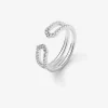 Anillo de oro blanco de 18K con 40 diamantes en talla brillante con un total de 0,32 cts