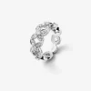 Anillo de oro blanco de 18K con 45 diamantes en talla brillante con un total de 1,05 cts