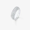 Anillo de oro blanco de 18K con pavé de diamantes blancos en talla brillante de 1,6 cts