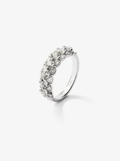 Anillo de oro blanco de 18K con 23 diamantes en talla brillante con un total de 1,64 cts