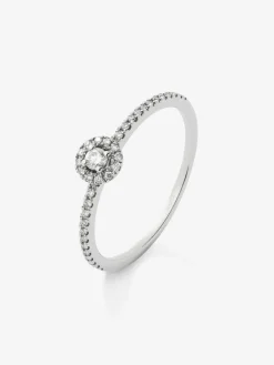 Anillo de oro blanco de 18K con 39 diamantes en talla brillante con un total de 0,16 cts