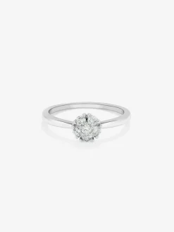 Anillo de oro blanco de 18K de diamantes en pavé