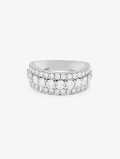 Anillo de oro blanco de 18K con 43 diamantes en talla brillante con un total de 1,97 cts