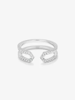 Anillo de oro blanco de 18K con 40 diamantes en talla brillante con un total de 0,32 cts