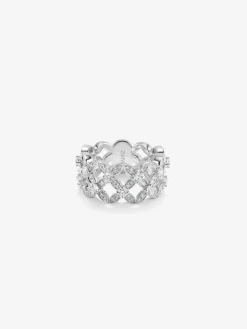 Anillo de oro blanco de 18K con 97 diamantes en talla brillante con un total de 1,14 cts