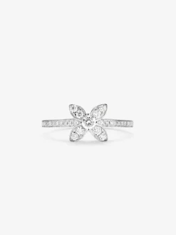 Anillo de oro blanco de 18K con 31 diamantes en talla brillante con un total de 0,34 cts