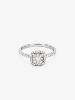 Anillo de oro blanco de 18K con 43 diamantes en talla brillante con un total de 0,31 cts