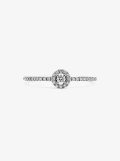 Anillo de oro blanco de 18K con 39 diamantes en talla brillante con un total de 0,16 cts
