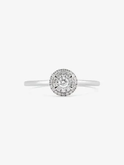 Anillo de oro blanco de 18K con 31 diamantes en talla brillante con un total de 0,19 cts