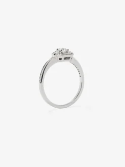 Anillo de oro blanco de 18K con diamantes en talla brillante de 0,37 cts
