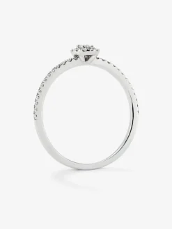 Anillo de oro blanco de 18K con 39 diamantes en talla brillante con un total de 0,16 cts